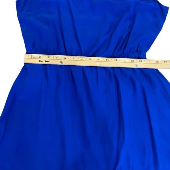 Amanda Uprichard Silk Royal Blue Sleeveless Dress Crisscross Back Size Large - Picture 7 of 9